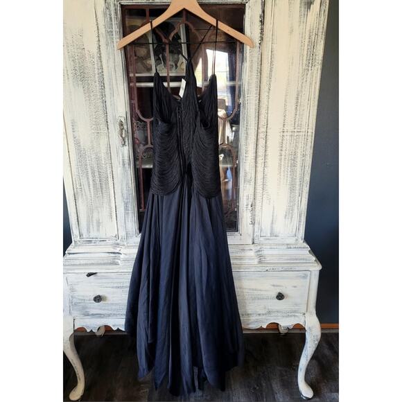 NWT Anthropologie Fringe Bodice Black Midi Dress - Size 2 - Picture 6 of 7